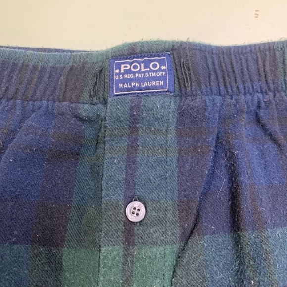 Polo Ralph Lauren Sleep Pants Plaid Green Blackwatch Elastic Waist Mens Size L - Picture 3 of 5